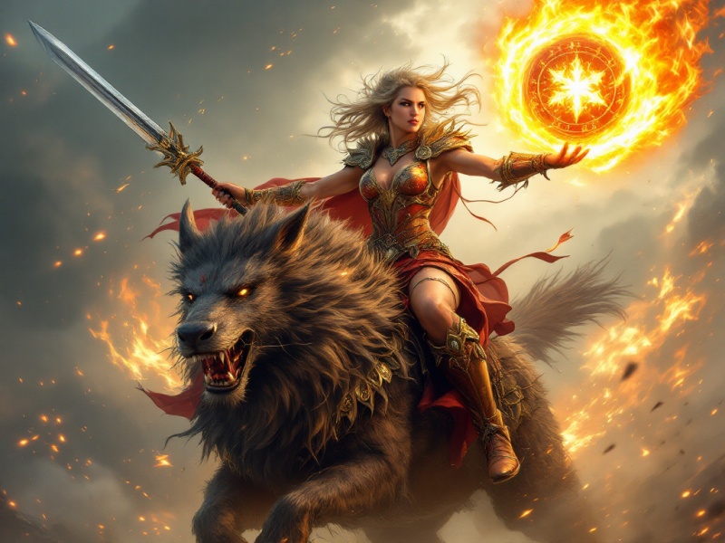 Datei:Chaosmagierin auf Höllenhund.jpg